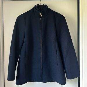 J.Crew, size 10 Petite, Navy Blue Wool Coat.